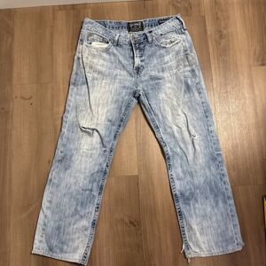Salvage Supply Co Jeans Mens 36x28 Mayhem Straight Distressed SLVG 23-460 read*